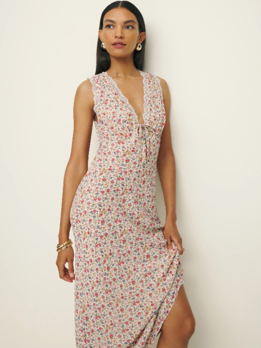 Reformation Sharla Dress Ivory - Size XS